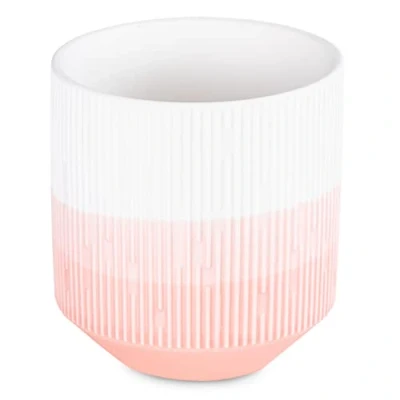 Image of AmeliaHome Ceramic Storage Box Ombre Pattern Organiser Flower Pot 9 x 9.8 cm Fino Powder Pink White
