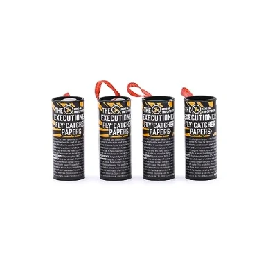 Image of The Executioner Pesticide Free Fly Paper, Sticky Catchers Set for Indoor, Outdoors, Garden or Greenhouse Use (4)