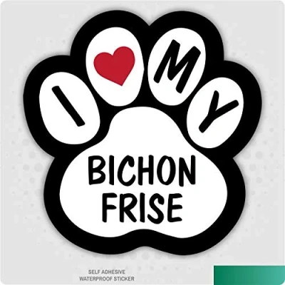 Image of I Love My Bichon Frise Dog Vinyl Car Van Decal Sticker Pet Lover