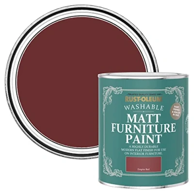 Image of Rust Oleum Red Furniture Paint in Matt Finish Empire 750ml