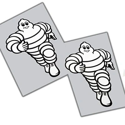 Image of twisted melon Tyre sponsor Man running graphics stickers decals Motorcycle car Medium x 2