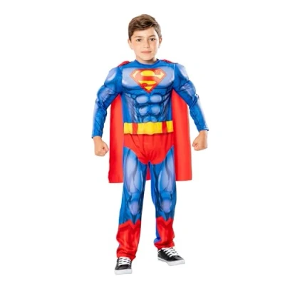 Image of Rubies Superman Kids Fancy Dress, Boys, Multicolour, 3 4 Years