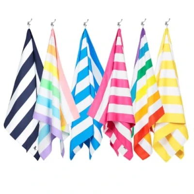 Image of Dock &amp; Bay Beach Towel Quick Dry, Sand Free Compact, Lightweight 100% Recycled Includes Bag Cabana Set J (6), Large (160x90cm, 63x35)