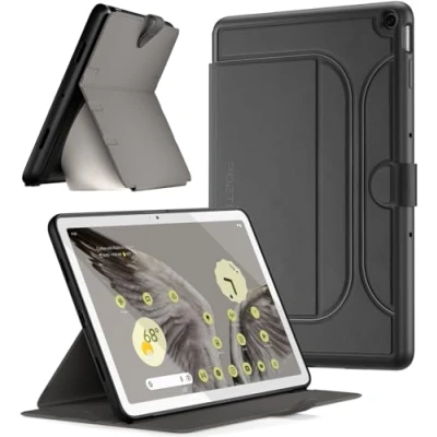 Image of Poetic Explorer Magnetic Folio Stand Case Designed for Google Pixel Tablet (2023), Fidget Mount Tablet, Black