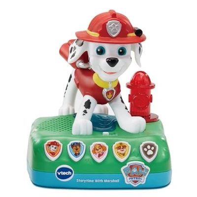 Image of VTech PAW Patrol Storytime with Marshall, Official Toy 4 Stories, Music and Sounds, Night Light Timer, Gift for Kids 3, 4, 5Plus Years, English Version