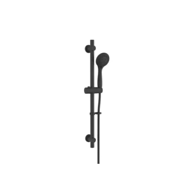 Image of Croydex AM302021 Nero 3 Function Shower Set Matt Black Includes Hose, Riser Rail and Head