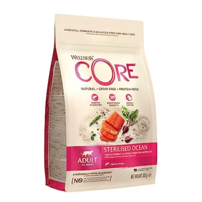 Image of Wellness CORE Sterilised Ocean, Dry Cat Food for Cats, Grain Free, High Meat Content, Salmon &amp; Tuna, 300 g