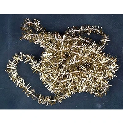 Image of New Dolls House Miniature Christmas Tree Decoration Gold Xmas Tinsel 425