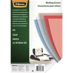 Image of Fellowes Transpsarent Plastic Covers 240 Micron (100 Pack)
