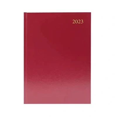 Image of Condiary Desk Diary Week To View A5 Burgundy 2023 KFA53BG23