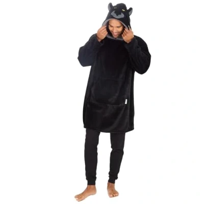 Image of Undercover Adults Oversized Panther Fleece Hoodie 31B1981 Black