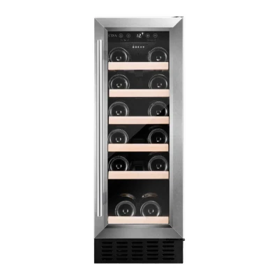 Image of CDA 20 Bottle Capacity Single Zone Freestanding 30cm Under Counter Wine Cooler Stainless Steel