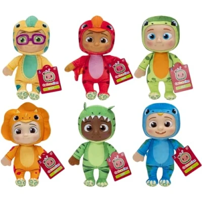 Image of Toptoys2u Bargain Bundles Co Comelon Super Soft 21cm Gift Quality Plush Toy Bundle Pack of 6 Dino Cody, CC, JJ, Nina, Bella, &amp; Nico