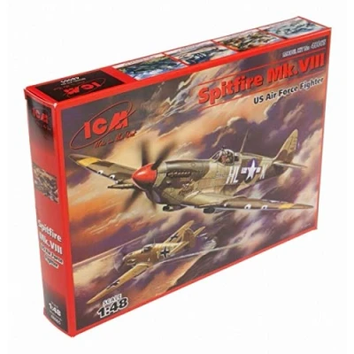 Image of ICM ICM48065 1:48 Spitfire Mk.VIII, WWII USAAF Fighter Scale Model, Mehrfarbig