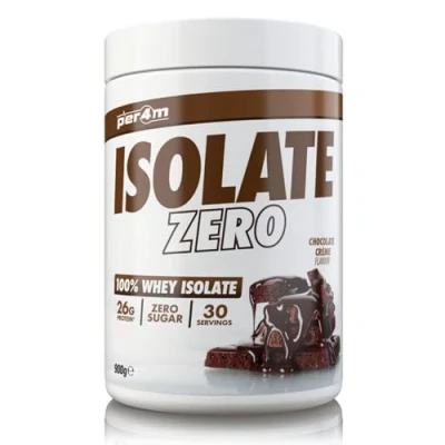 Image of Per4m Isolate Zero 30 Servings of High Protein Shake with Amino Acids for Optimal Nutrition When Training Sugar Gym Supplements (Chocolate Creme, 900g)