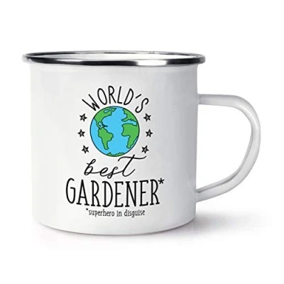 Image of World&#039;s Best Gardener Enamel Mug Cup