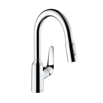 Image of hansgrohe 71801000 M429 H180 Kitchen Tap, 360 Swivel Range, Pull Out Spray, Chrome, Spout height 18 cm