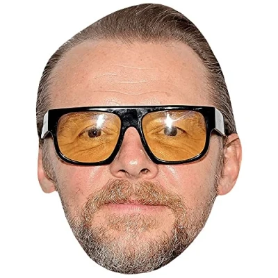 Image of Simon PEGG (Glasses) Celebrity Mask, Flat Card Face, Fancy Dress Mask