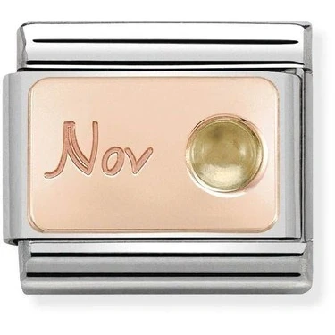 Image of Nomination Rose Gold November Citrine Charm