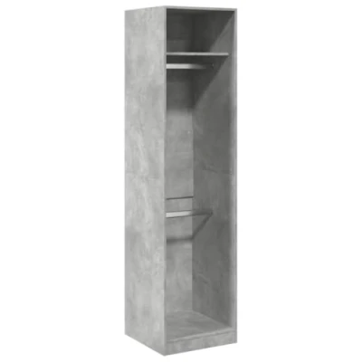 Image of vidaXL Wardrobe Closet Concrete Grey Engineered Wood 50 x 200 cm Bedroom Clothes Storage Organiser