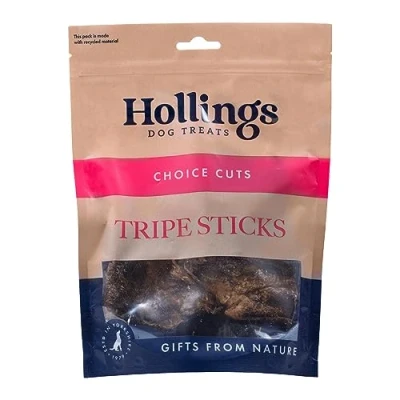 Image of Hollings Tripe Sticks Dog Treats, 100% Natural Air Dried Chews for Adult Dogs, Grain Free &amp; High in Protein (500g)