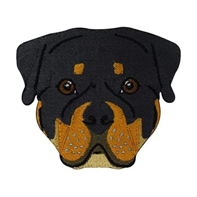 Image of Rottweiler Dog Iron on Patch Dogs Patches, Animals Embroidery Patch, Children ironable Paws Badges Finally Home