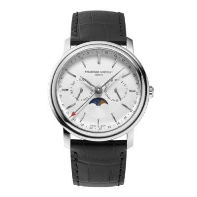 Image of Frederique Constant Frédérique Classics Index Business Timer Mens Black Watch FC 270SW4P26 Leather (archived) One Size