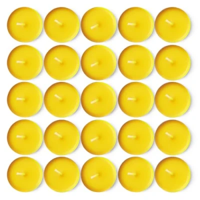 Image of Citronella Tealight Candles 25 Pc Scented Tealights Candle Mosquito Fly Insect Repeller Decorative Repellent Natural Scent 4 Hour Burn Time Uncented Wax