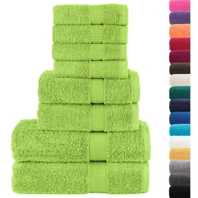 Image of vidaXL 8 Piece Premium Towel Set SOLUND Apple Green 600 gsm