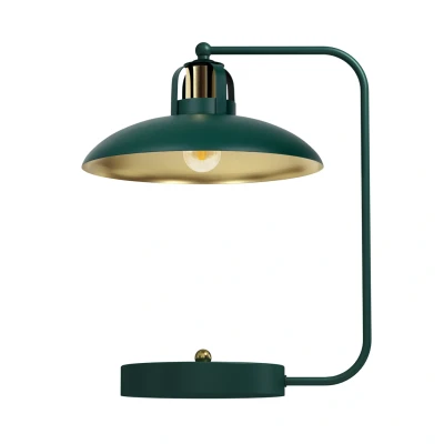 Image of Milagro Table Lamp Felix Green/Gold 1xE27