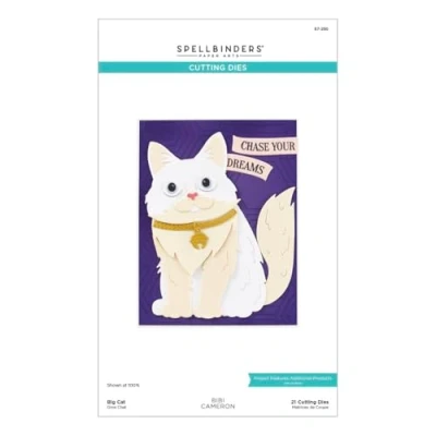 Image of Spellbinders S7 250 Big Cat Etched Dies from The Bibi&#039;s Cats and Pugs Collection by Bibi Cameron
