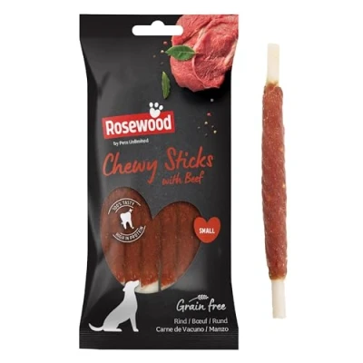 Image of Rosewood Pets Unlimited Chewy Sticks with Beef, Small, Grain Free, High Protein Dog Treats 8pc, 72g