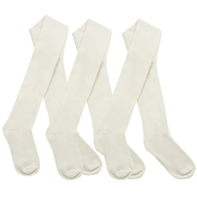 Image of Baby Girls Tights 1 or 3 Pairs Plain Warm Cotton Rich Newborn Kids 0 2 Years