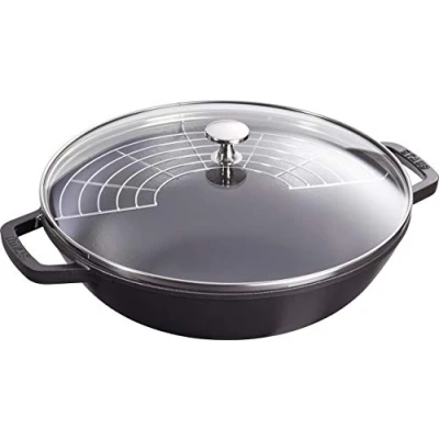 Image of Staub Wok Black ø 30 cm / 4.4 Liter enamelled non stick coating