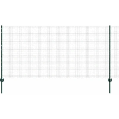 Image of vidaXL Welded Wire Fence with 5 U Posts Green 1.2x10 m Steel