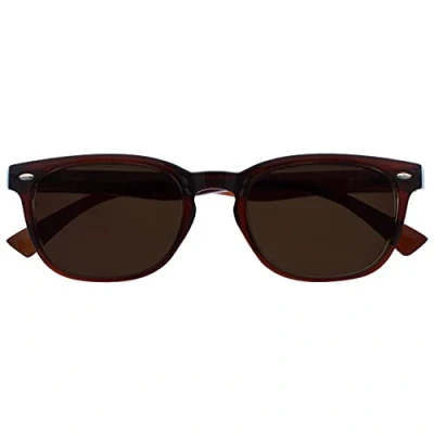 Image of OPULIZE Brown Reading Sunglasses Glasses UV400 Designer Style Mens Womens Spring Hinges UVSR015 +3.00