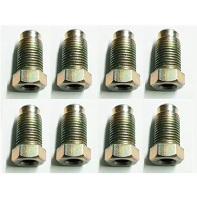 Image of 8 x LONG MALE BRAKE PIPE UNION NUTS metric brass tubing 10mm 1.0mm Joiner