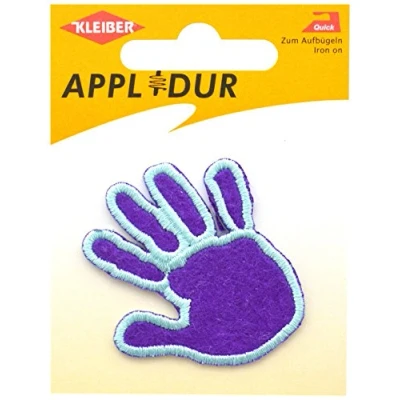 Image of Kleiber Iron On Hand Print Patch 5cm Height Blue