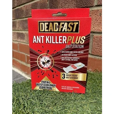 Image of UKDD® Deadfast Ant Killer Plus Bait Station 3 x 4g, Natural Kills the entire nest stop Trap (Pack of 1 (3 4g Each))