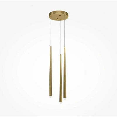 Image of Maytoni Cascade Modern 3 Light Cluster Pendant Ceiling Brass Integrated LED 4000K