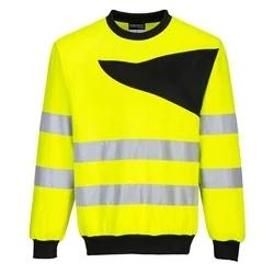 Image of PW2 Hi Vis Crewneck Sweatshirt (Yellow &amp; Black) 4XL
