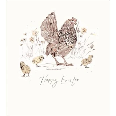 Image of National Trust Chicken Easter Cards Pack of 5 Illustrated in 1 design