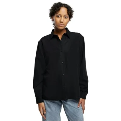 Image of Urban Classics Women&#039;s Ladies Oversized Twill Shirt, Black, XXXXL