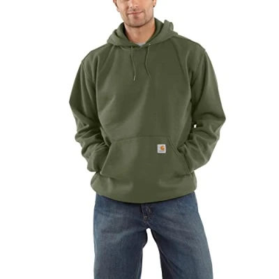 Image of Carhartt Men&#039;s Big &amp; Tall Midweight Hooded Pullover Sweatshirt K121, Moss, US Large