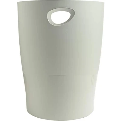 Image of Exacompta Ref 45306D Ecobin Waste Paper Bin 263 x 335mm in Size, Large Capacity of 15 Litres, Easy Clean Interior Grey Suitable for Office &amp; Home