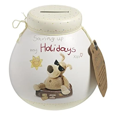 Image of Boofle Store Save &amp; Smash Hand Painted Teddy Handcrafted Ceramic Money Box Eco Friendly Recyclable, One Size White Color Piggy Bank , Pack of