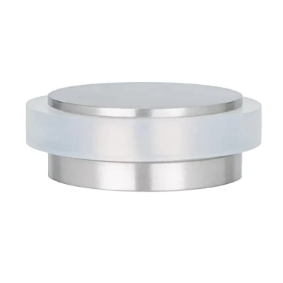 Image of EVI Herrajes Decorative Adhesive Door Stopper, Mini Size, Stainless Steel, White Rubber