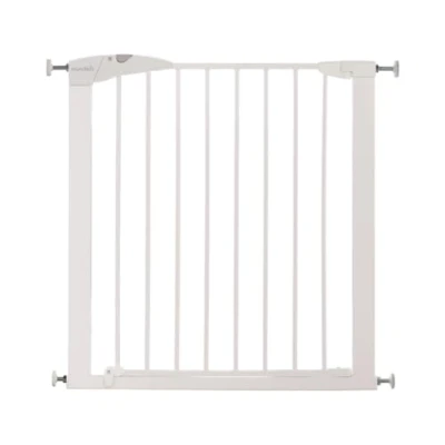 Image of Munchkin Stair Gate Maxi Secure Toddler &amp; Baby 76 82cm extends up to 117cm with separately sold extensions Pressure Fit Safety Dog for Doorways No Screw Install Child Gate, White