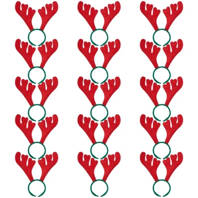 Image of THE TWIDDLERS 15 Christmas Felt Headbands Antler Reindeer Head Boopers Festive Costume Fancy Dress Up Accessories for Xmas Party