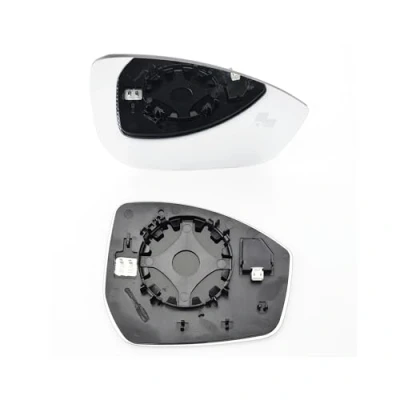 Image of Clip on Heated Base Wing Mirror Glass with overtaking alert fits Jaguar F Pace 2016 to 2024 Right Driver Side